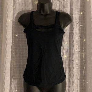 Black open front shirt